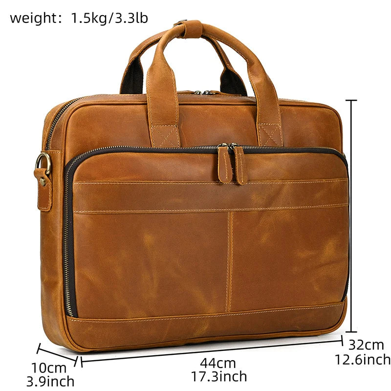 Free Shipping MAHEU Men Briefcase Genuine Leather Laptop Bag 15.6&Quot; PC Doctor Lawyer Computer Bag Cowhide Male Briefcase Cow Leather Men Bag