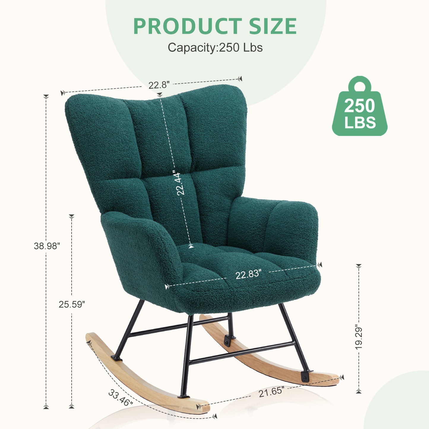 Teddy Fabric Gliding Rocking Chair