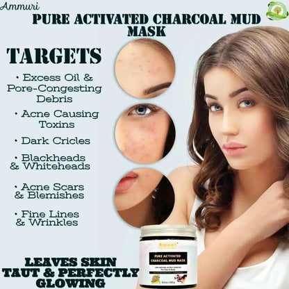 Ammuri Pure Activated Charcoal Mud Mask for Face & Body