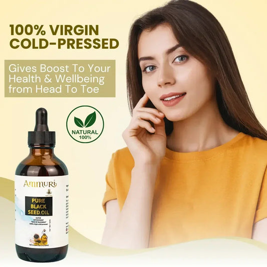 Pure Organic Black Seed Oil | Cold-Pressed Nigella Sativa for Skin, Hair & Wellness – Ammuri Beauty