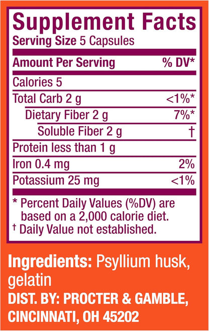 Psyllium Fiber Capsules 300 Count