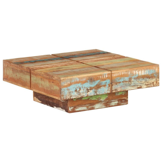 vidaXL Coffee Table 31.5"x31.5"x11" Solid Reclaimed Wood