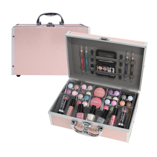 ZMILE COSMETICS EYE-CATCHER Rosa Kosmetikkoffer Vegane Kosmetik Mit Schminke - Make up Set Für Unterwegs, Zum Reisen Und Verschenken