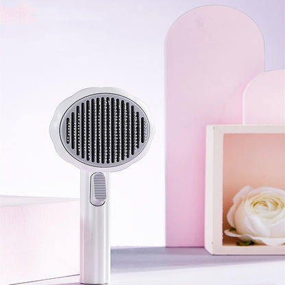 New Pet Cat Brush Hot Selling Hand-held Steel Wire Self-cleaning Comb Looper For Hair Removal