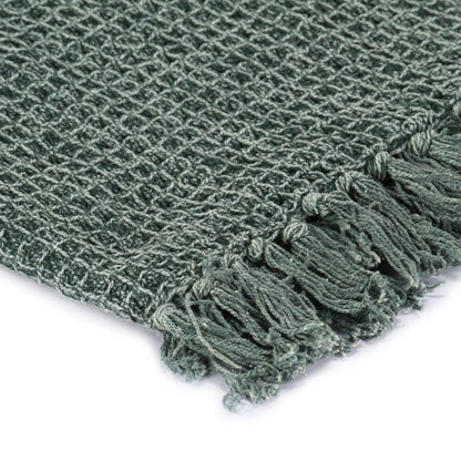 vidaXL Throw Cotton 125x150 cm Dark Green
