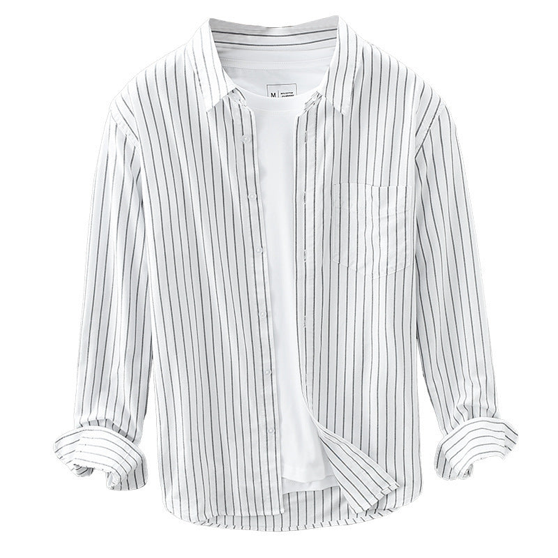 Men's Cotton Striped Long Sleeved Shirt