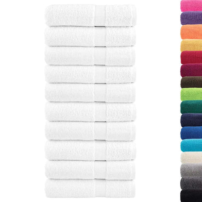 vidaXL Prosoape baie premium SOLUND 10 buc alb 100x150cm 600gsm