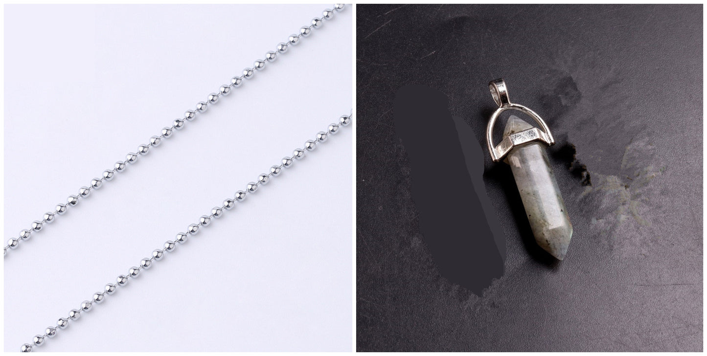 Natural Stone Hexagonal Prism Pendant