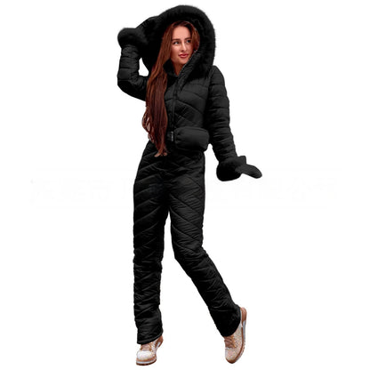 Winter Outdoors Fashion One-piece Ski Suit Women