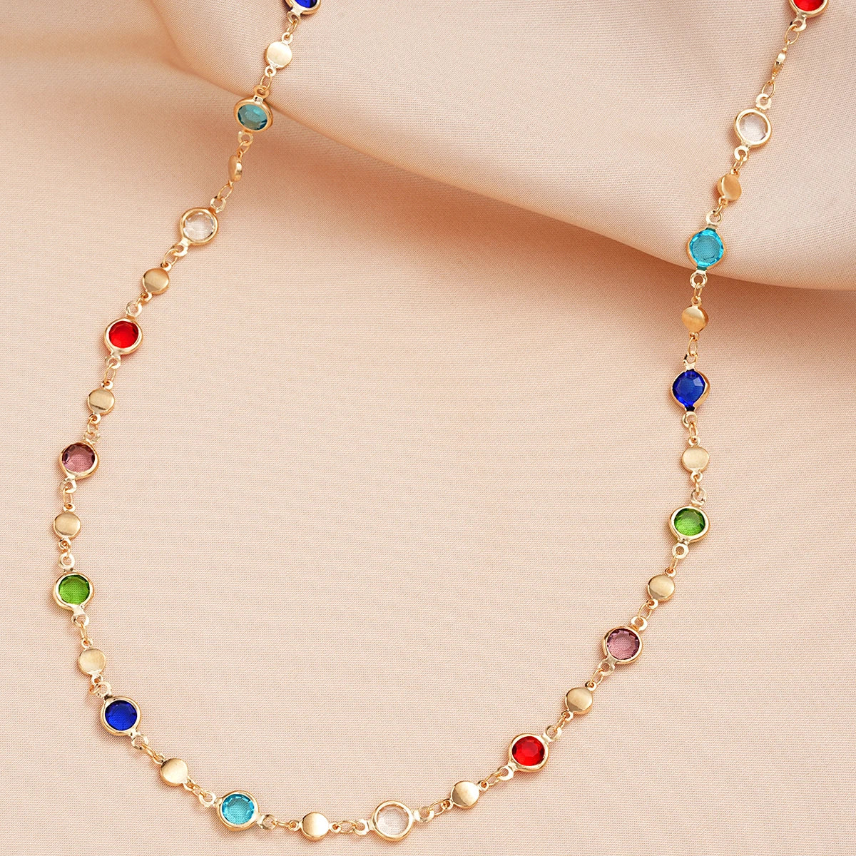 Bohemian Colorful Long Y-Shaped Necklace for Women Vintage Gold Color Metal Crystal Pendant Necklace Summer Holiday Jewelry Gift
