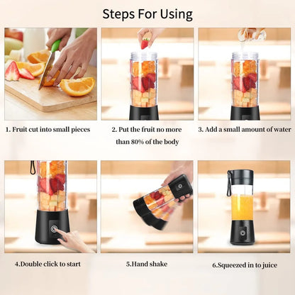 Cordless Black Battery-Operated Blender