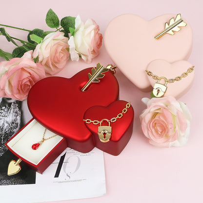 Plastic Double Love Heart-shaped Jewelry Box