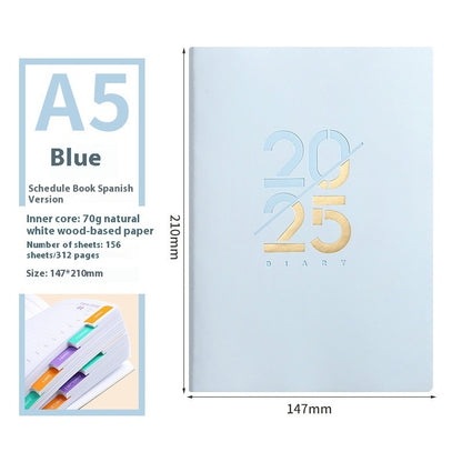 2025 Soft Leather A5 Daily Plan Schedule Book