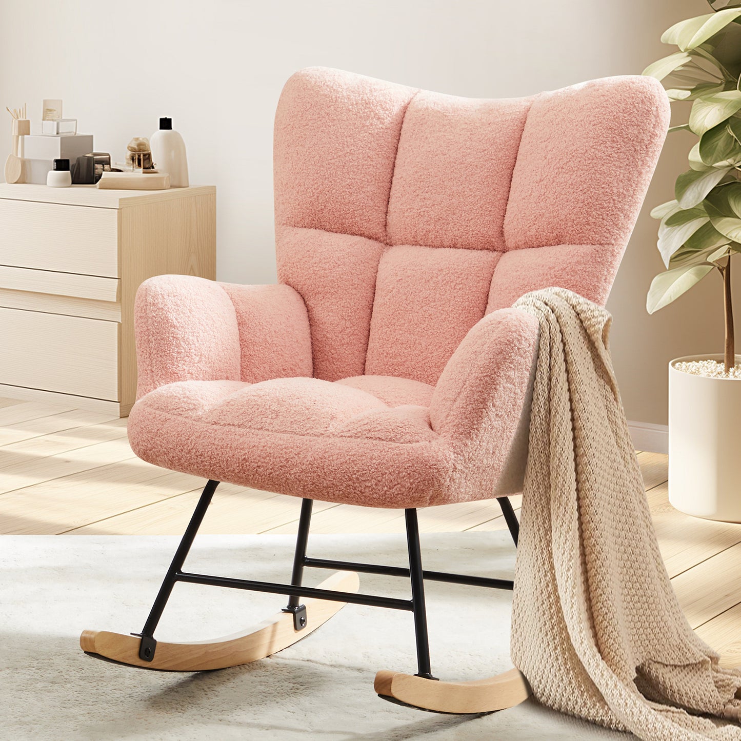 Teddy Fabric Gliding Rocking Chair