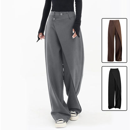 Irregular Wide-leg Pants Ins Fashion Loose Trousers Women's Clothing