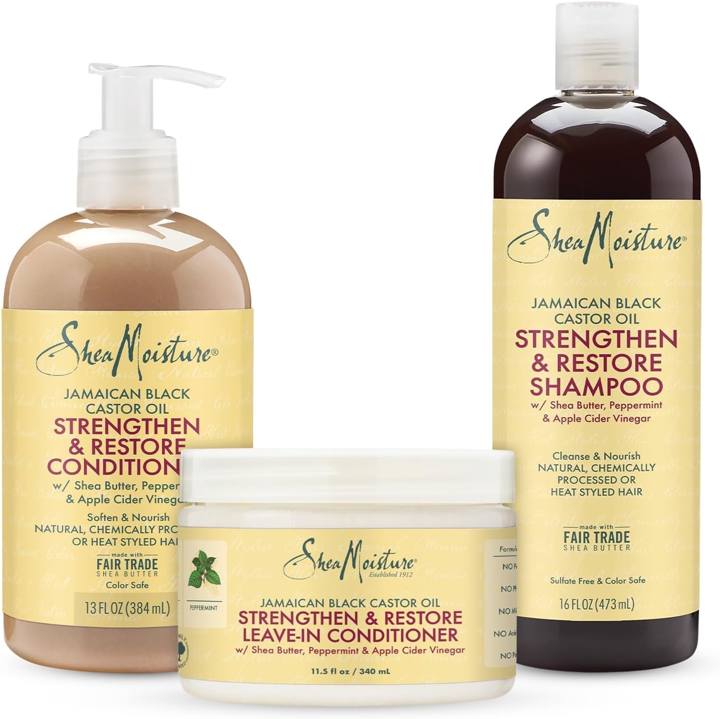 Sheamoisture Jamaican Black Castor Oil Replenishing Shampoo 16 Oz, Nourrissant