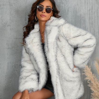 Autumn And Winter Women's Toka Fur Collar Coat