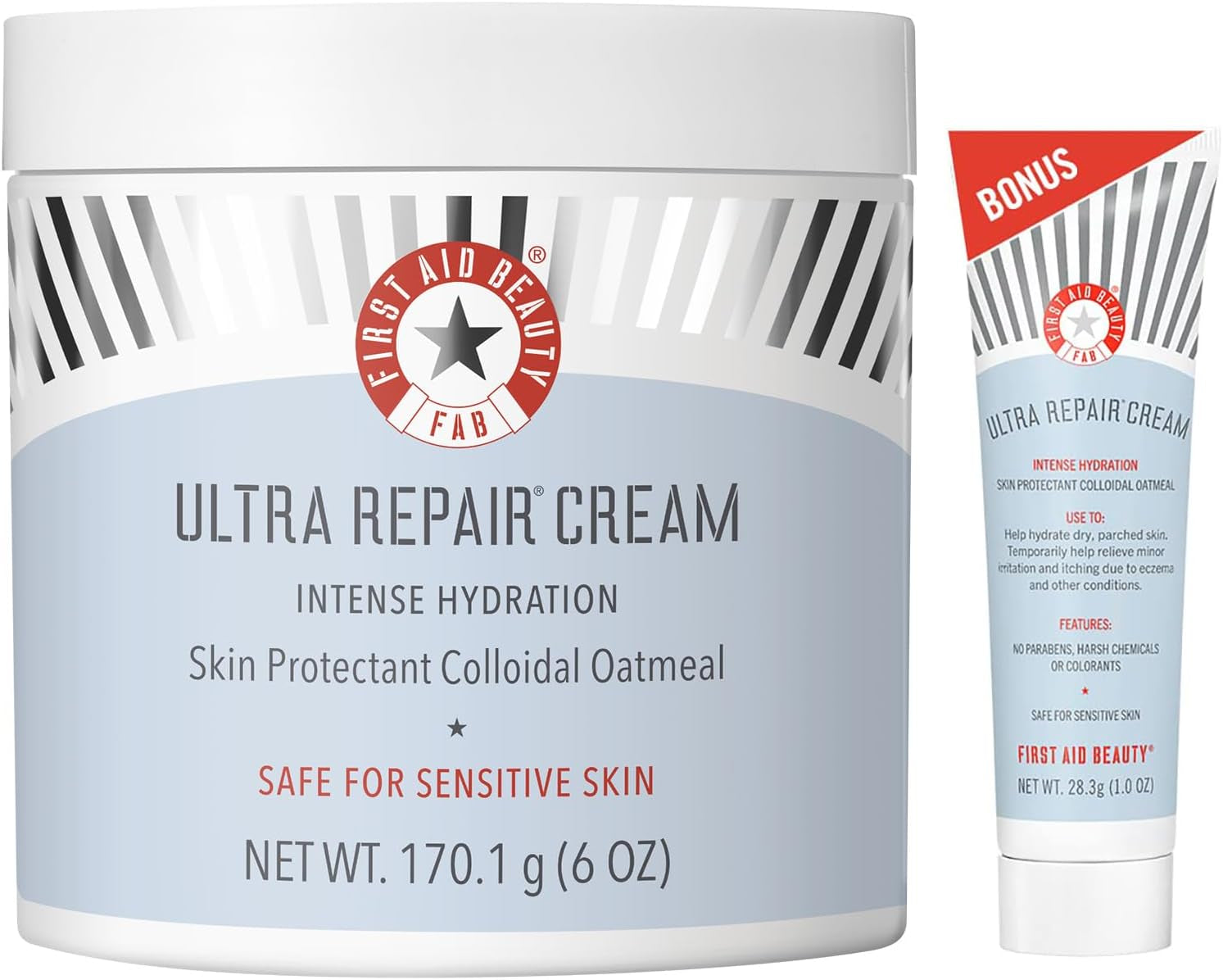 Ultra Repair Cream Intensive Hydration Daily Moisturiser for Face + Body – Strengthens Skin Barrier + Instantly Relieves Dry, Distressed Skin – 170.1 G + Bonus 28.3 G Travel Size