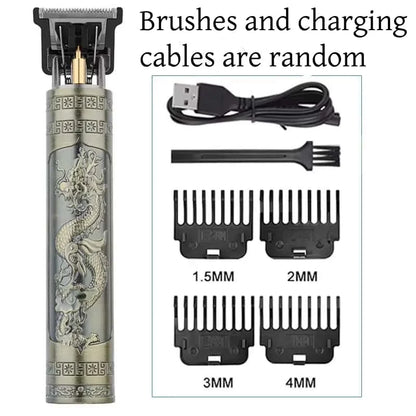 Vintage T9 Electric Hair Cutting Machine Hair Clipper Professional Men Shaver Rechargeable Barber Trimmer for Men Dragon Buddha