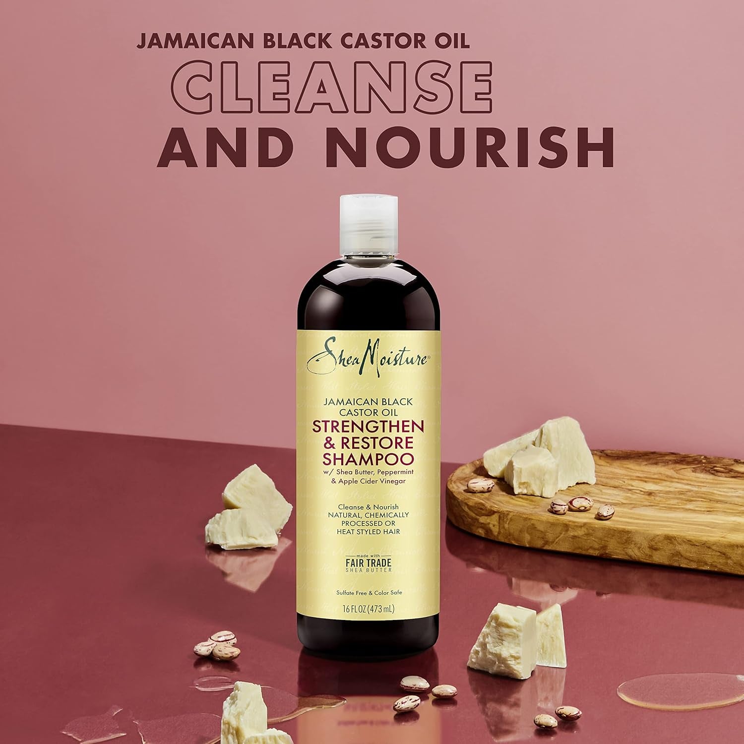 Sheamoisture Jamaican Black Castor Oil Replenishing Shampoo 16 Oz, Nourrissant