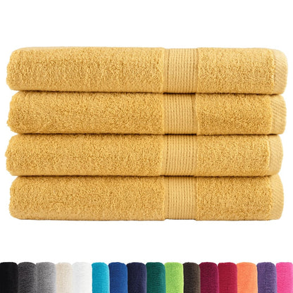 vidaXL Prosoape de saună premium SOLUND 4 buc auriu 80x200cm 600gsm