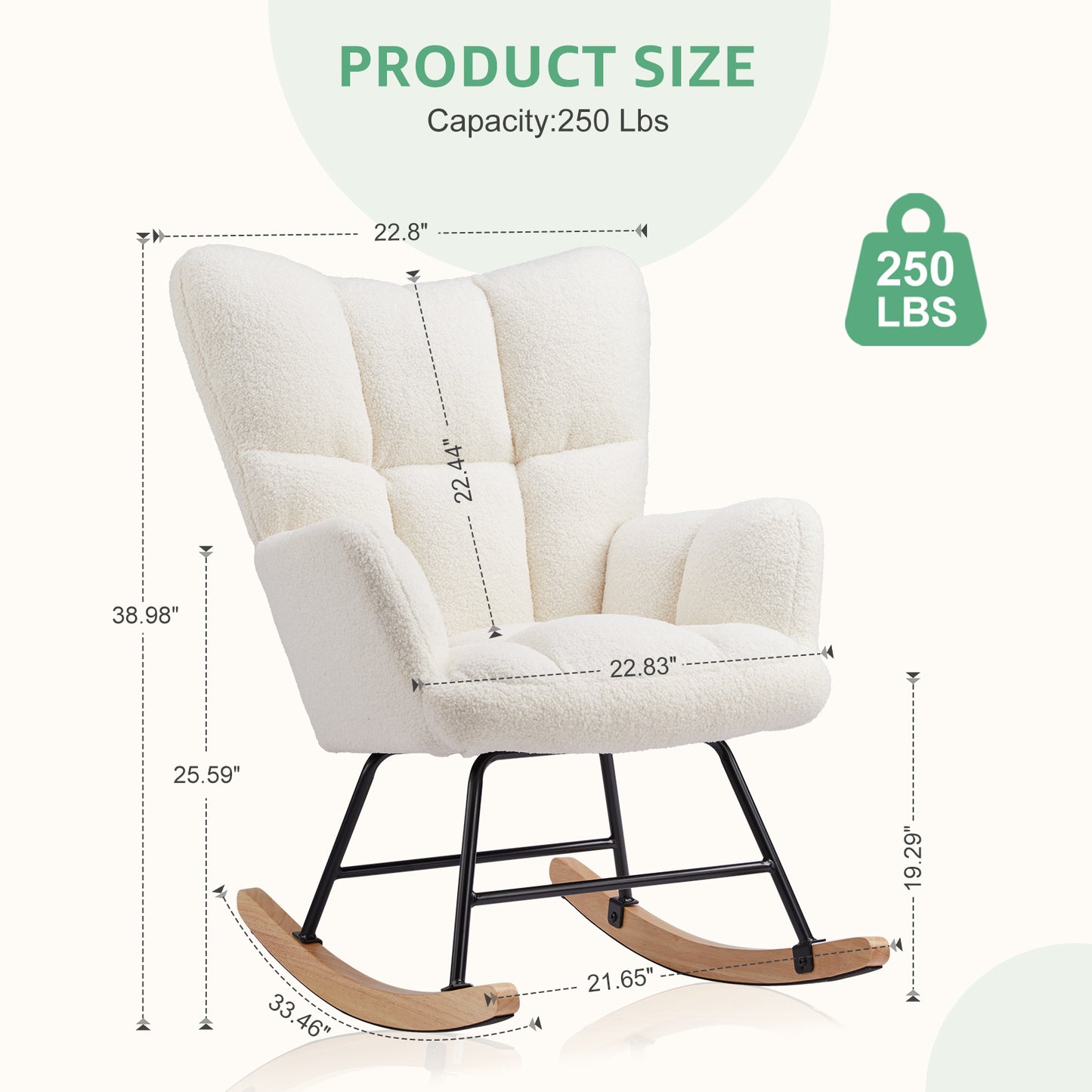 Teddy Fabric Gliding Rocking Chair