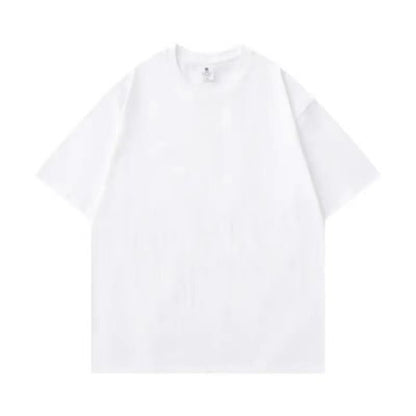 400g Heavy Cotton T-shirt Small Neckline Loose Plus Size