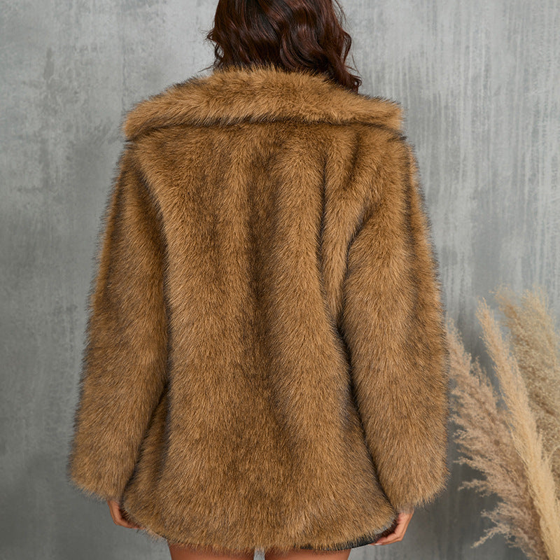 Autumn And Winter Women's Toka Fur Collar Coat