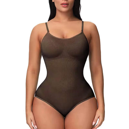 Super Sale V  Spaghetti Strap Bodysuit Compression Body Suits Open Crotch Shapewear Slimming Body Shaper Smooth Out Bodysuit